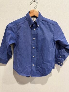 Lands' End Boys Button-Down Shirt in Deep Blue